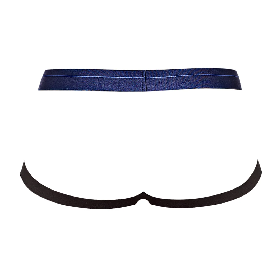 Male Power Jock Ring LXL - siateczkowy model z otwartym tyłem, czarny — zdjęcie 6