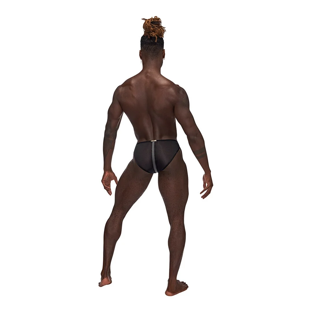 Male Power Landing Strip Bikini Brief XL matowe wykończenie onyks — zdjęcie 3