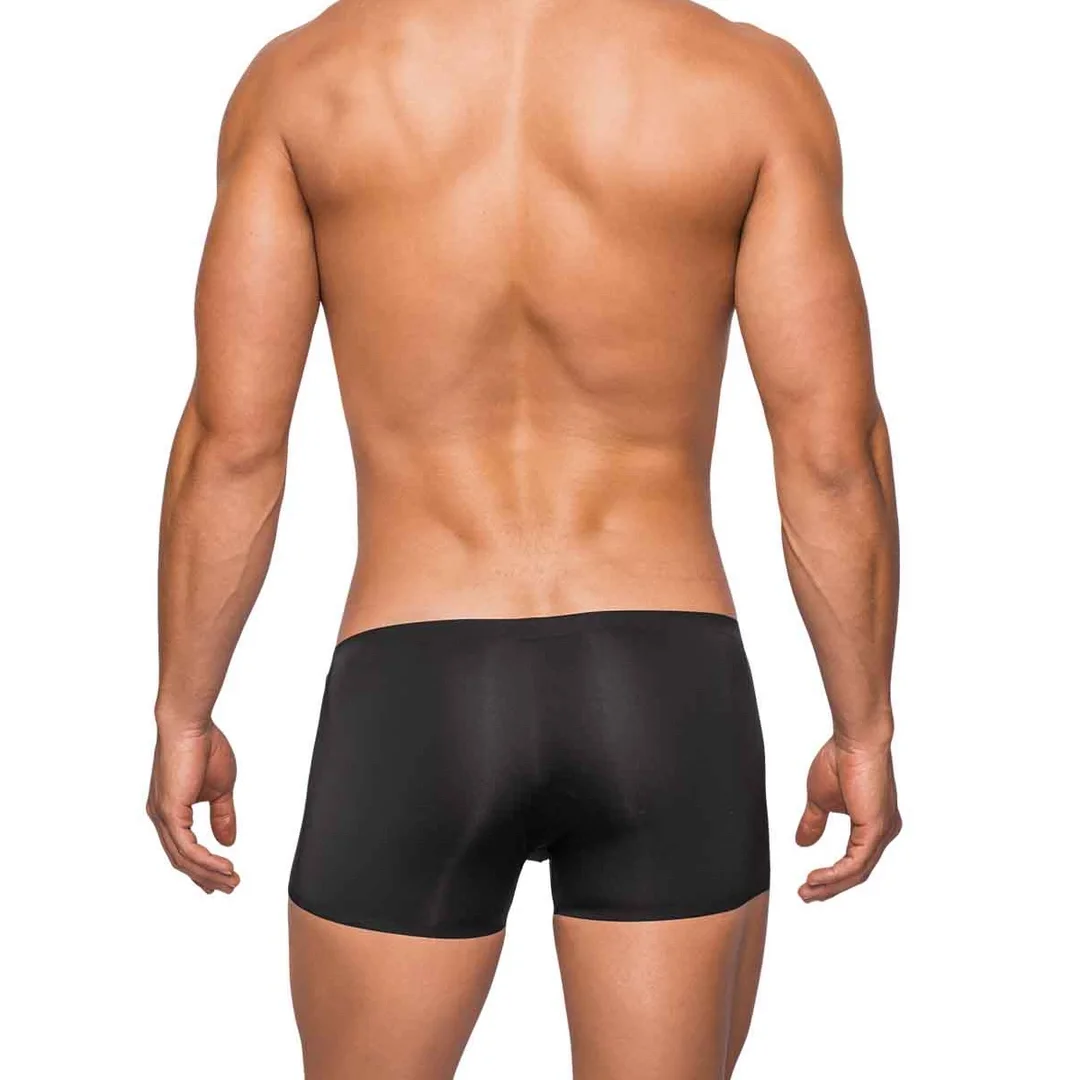 Male Power Seamless Sleek S szorty męskie z niskim stanem czarne — zdjęcie 2