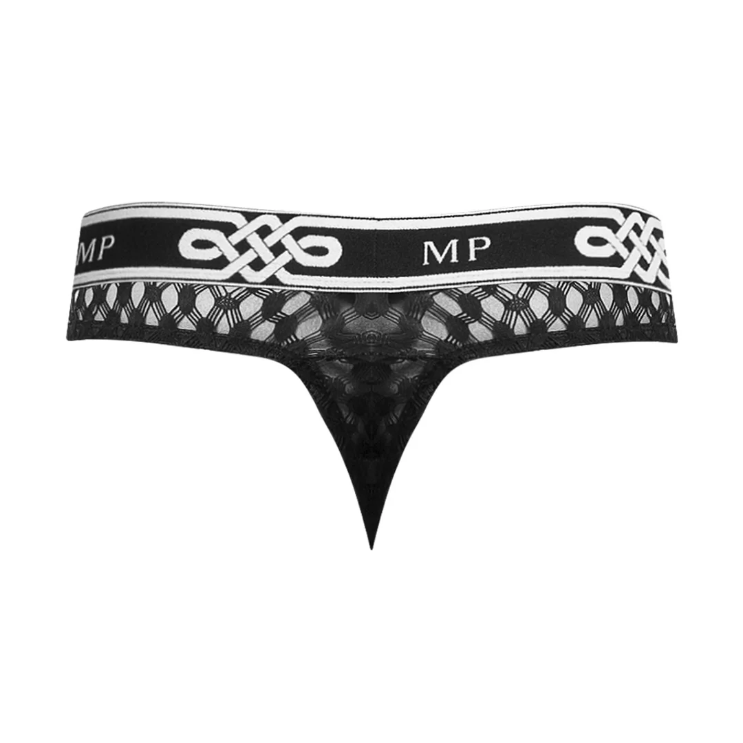 Male Power Stringi Lo Rise SM męskie, niskie wycięcie, czarne — zdjęcie 6