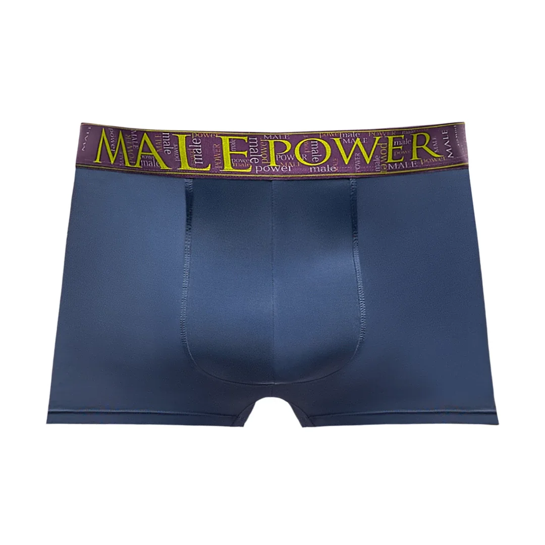 Male Power Szorty Enhancer L z jedwabistym wykończeniem, czarne — zdjęcie 6