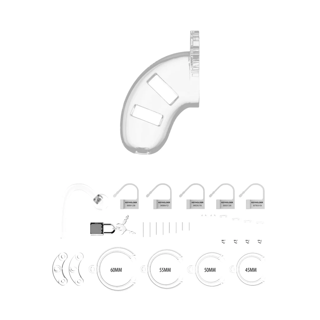 ManCage Chastity System z plugiem 9 cm, poliwęglan, regulacja rozmiaru — zdjęcie 5
