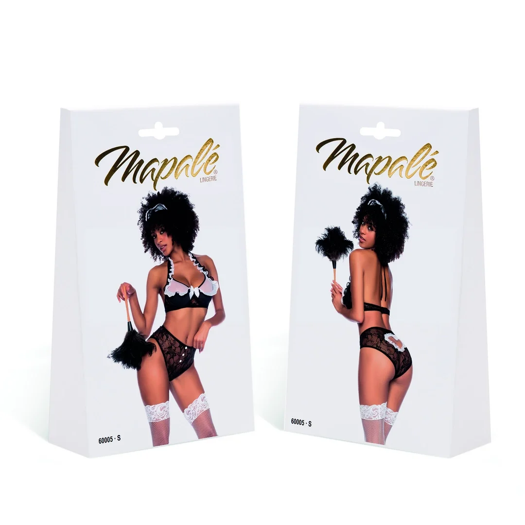 Mapale Kostium French Maid S z ozdobnymi detalami i opaską — zdjęcie 2