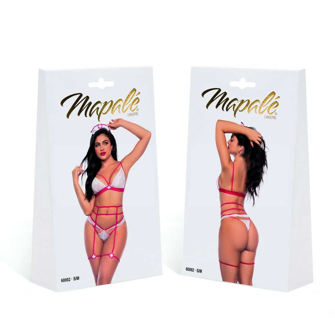 Mapale Nurse Classic S/M - Stroj pielęgniarki z koronką i akcesoriami — zdjęcie 2