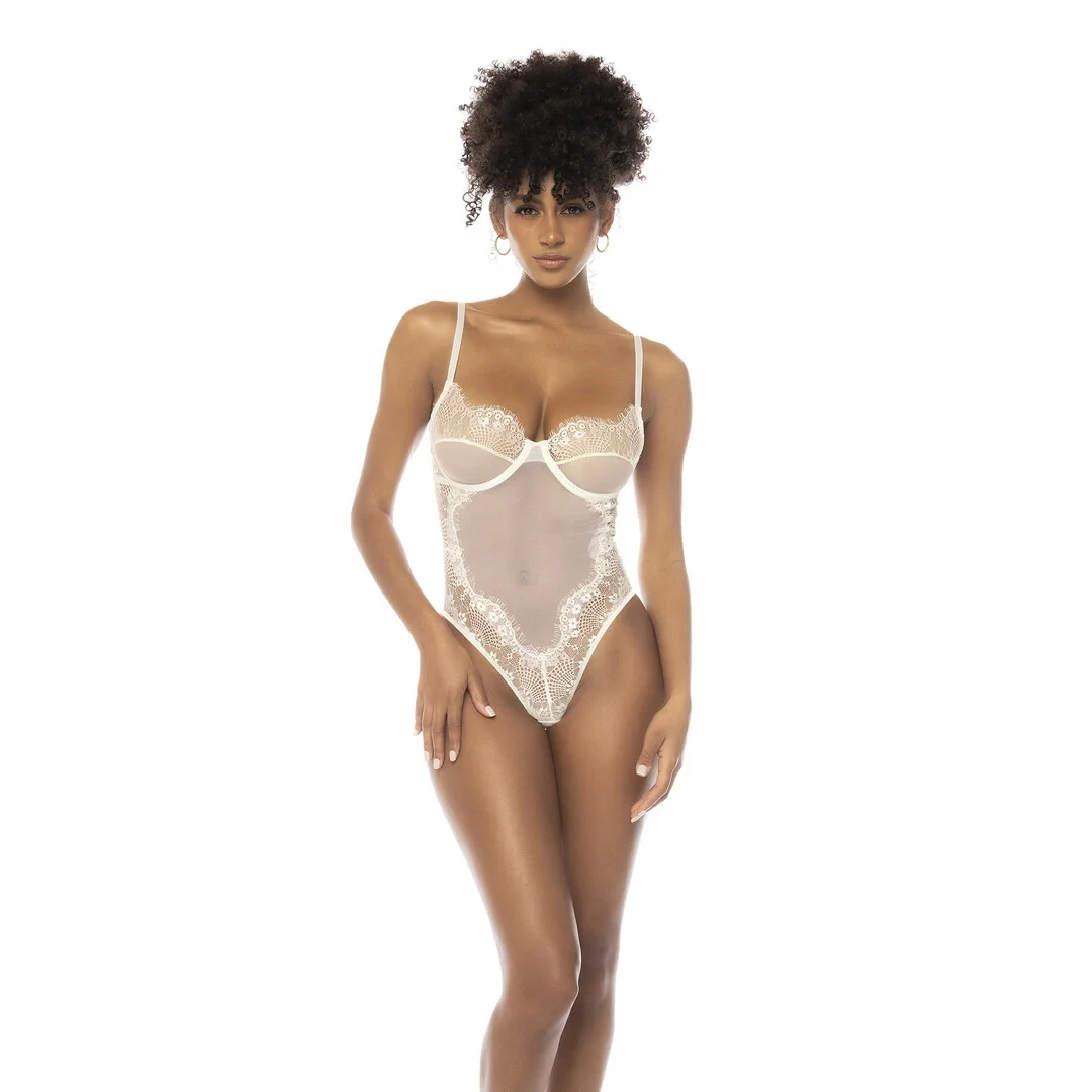 Mapale Teddy M Ivory - Koronkowe body z regulacją i zapięciem — zdjęcie 4
