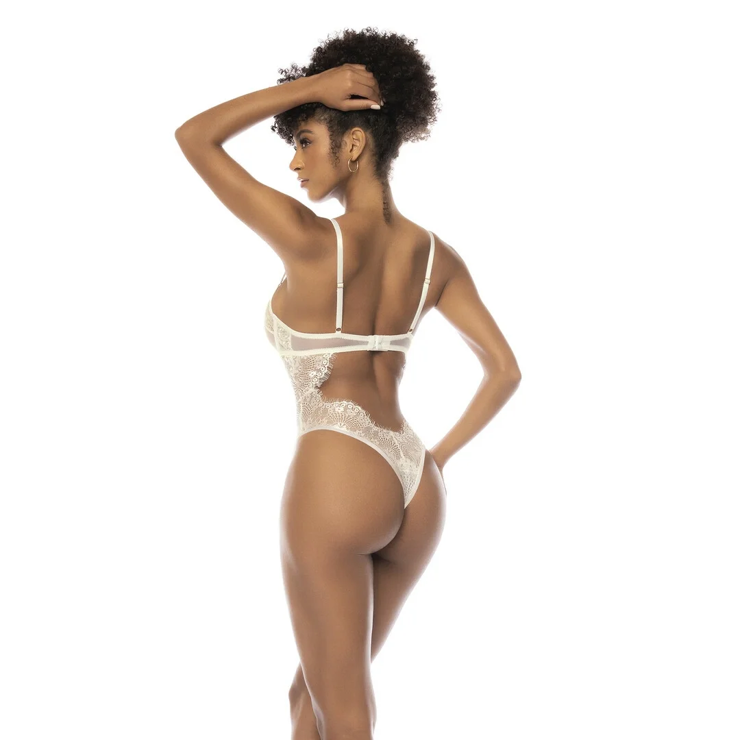 Mapale Teddy M Ivory - Koronkowe body z regulacją i zapięciem — zdjęcie 5