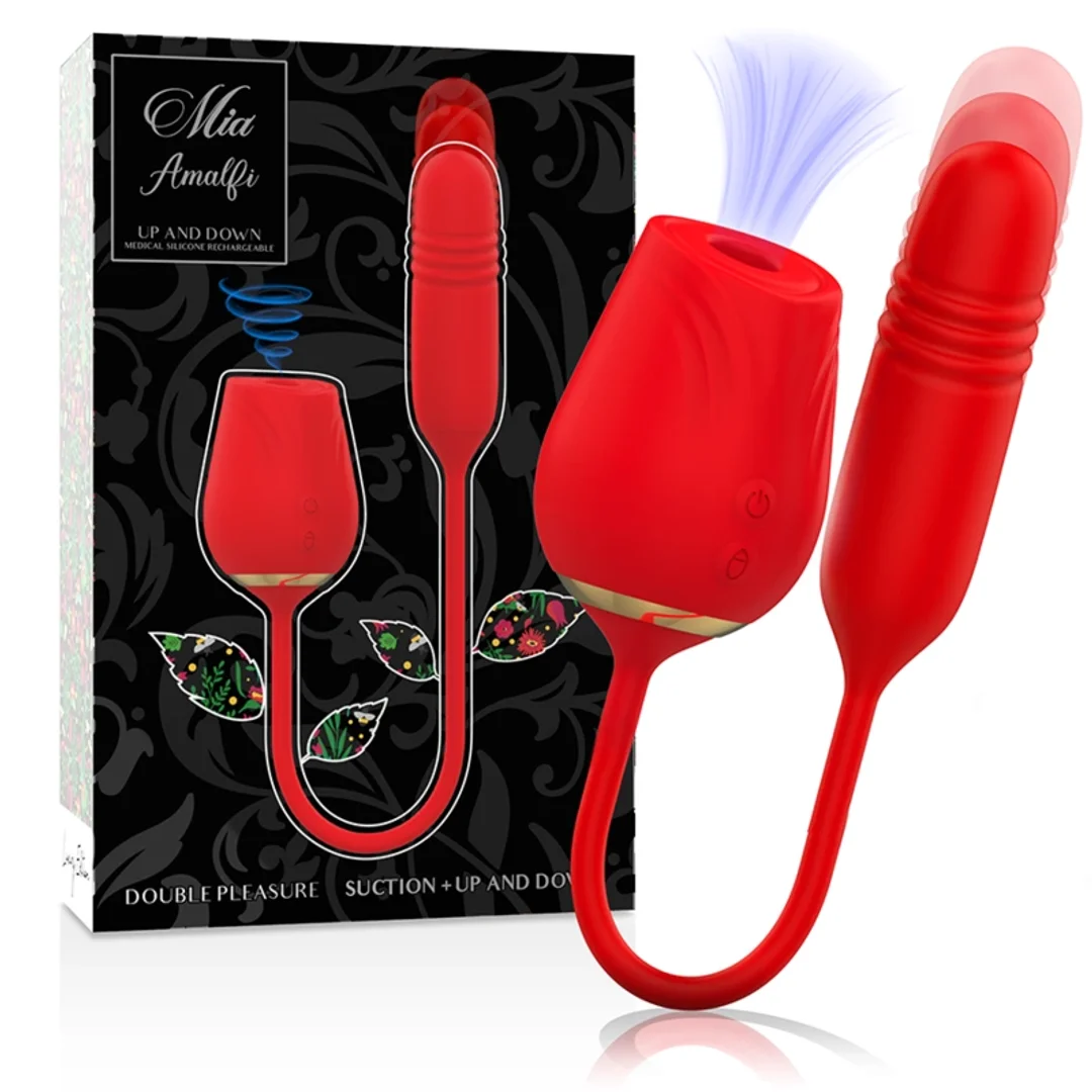 MIA Amalfi Double Pleasure Wand - silikonowy masażer z falami i funkcją ruchu — zdjęcie 2