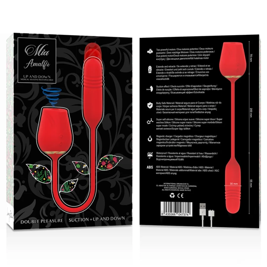 MIA Amalfi Double Pleasure Wand - silikonowy masażer z falami i funkcją ruchu — zdjęcie 7
