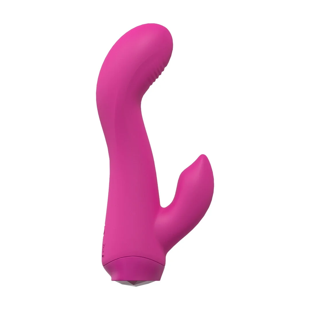 Mini Curved Rabbit Vibrator Pink - masażer dwusilnikowy silikonowy — zdjęcie 4