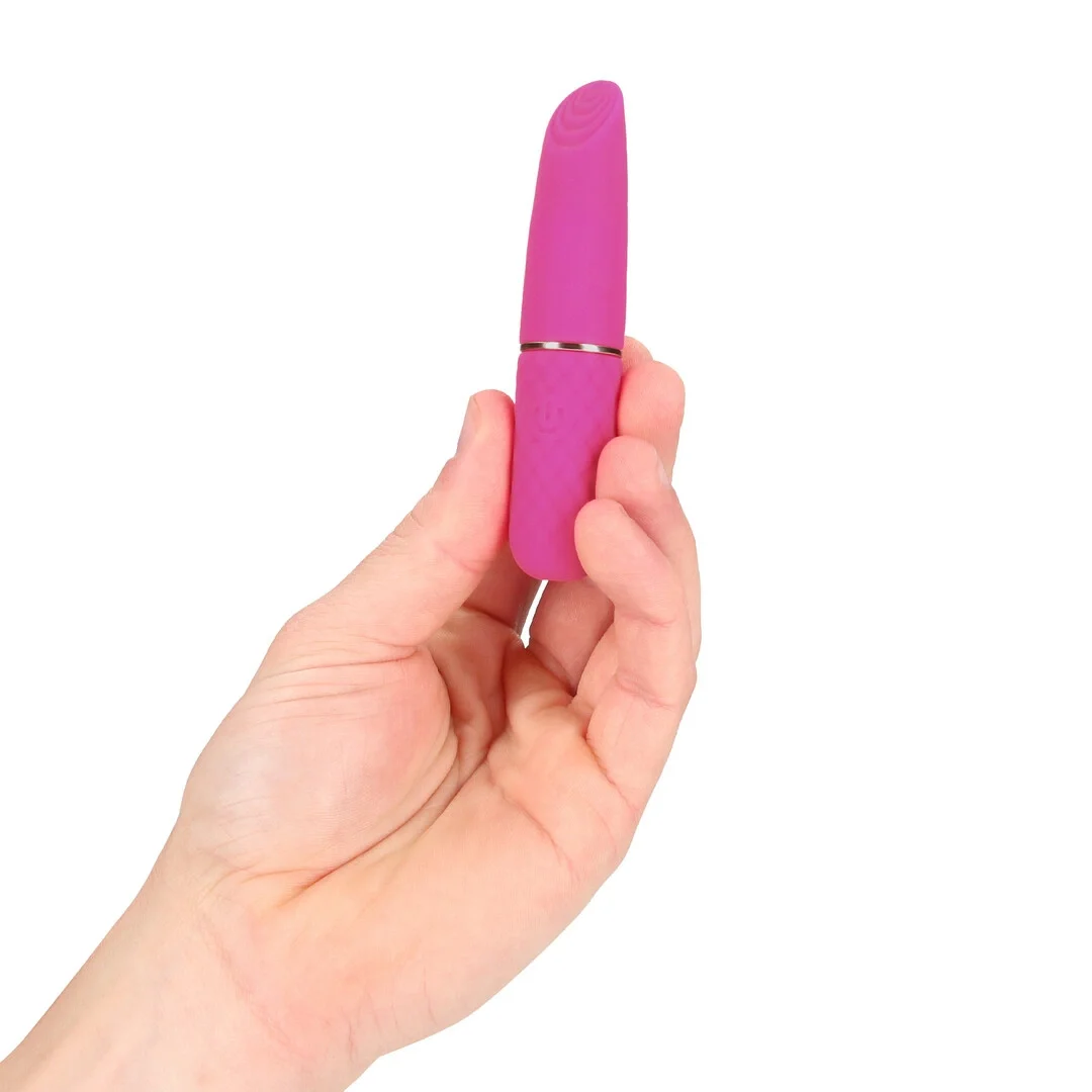 Mini Lipstick Vibrator Pink - kompaktowy masażer silikonowy 10 trybow — zdjęcie 6