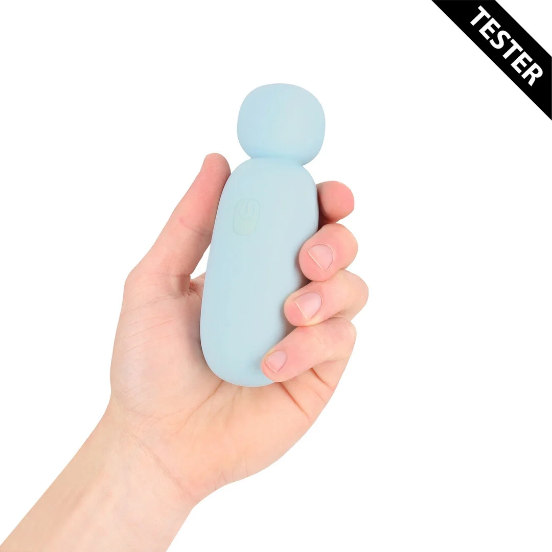 Mochi Mini Chunky Wand Niebieski - Kompaktowy masażer silikonowy — zdjęcie 6