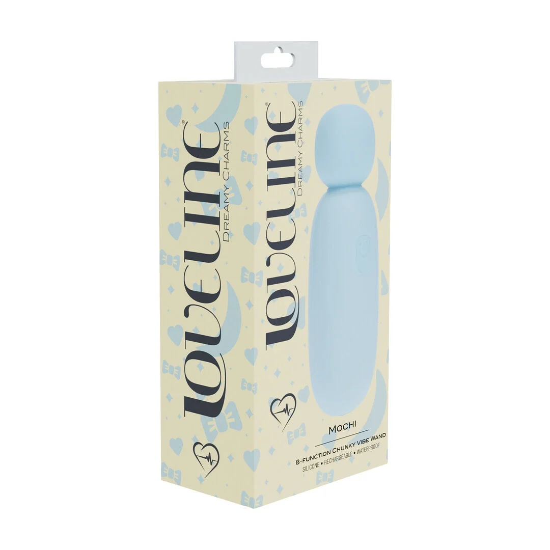 Mochi Mini Chunky Wand Vibrator Blue - kompaktowy masażer silikonowy — zdjęcie 2