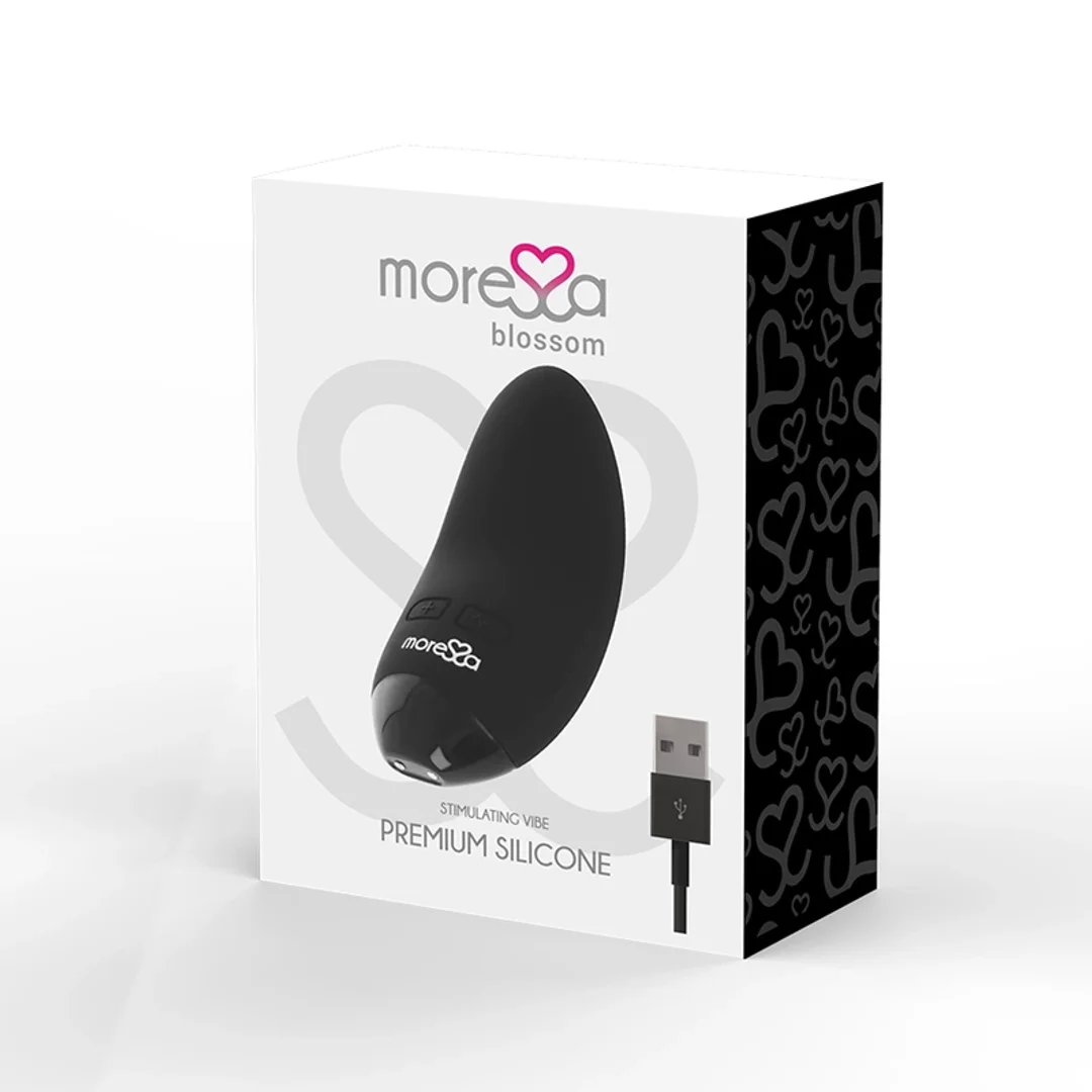 Moressa Blossom Black - kompaktowy masażer silikonowy, 6 trybow — zdjęcie 3
