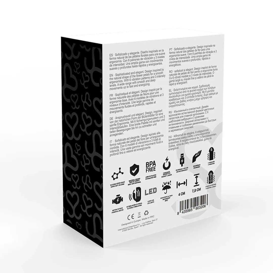 Moressa Blossom Black - kompaktowy masażer silikonowy, 6 trybow — zdjęcie 4