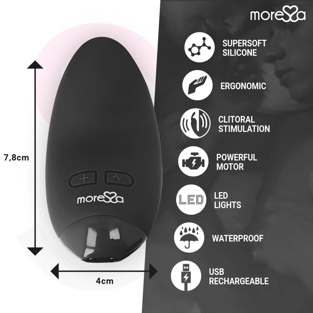 Moressa Blossom Black - kompaktowy masażer silikonowy, 6 trybow — zdjęcie 7