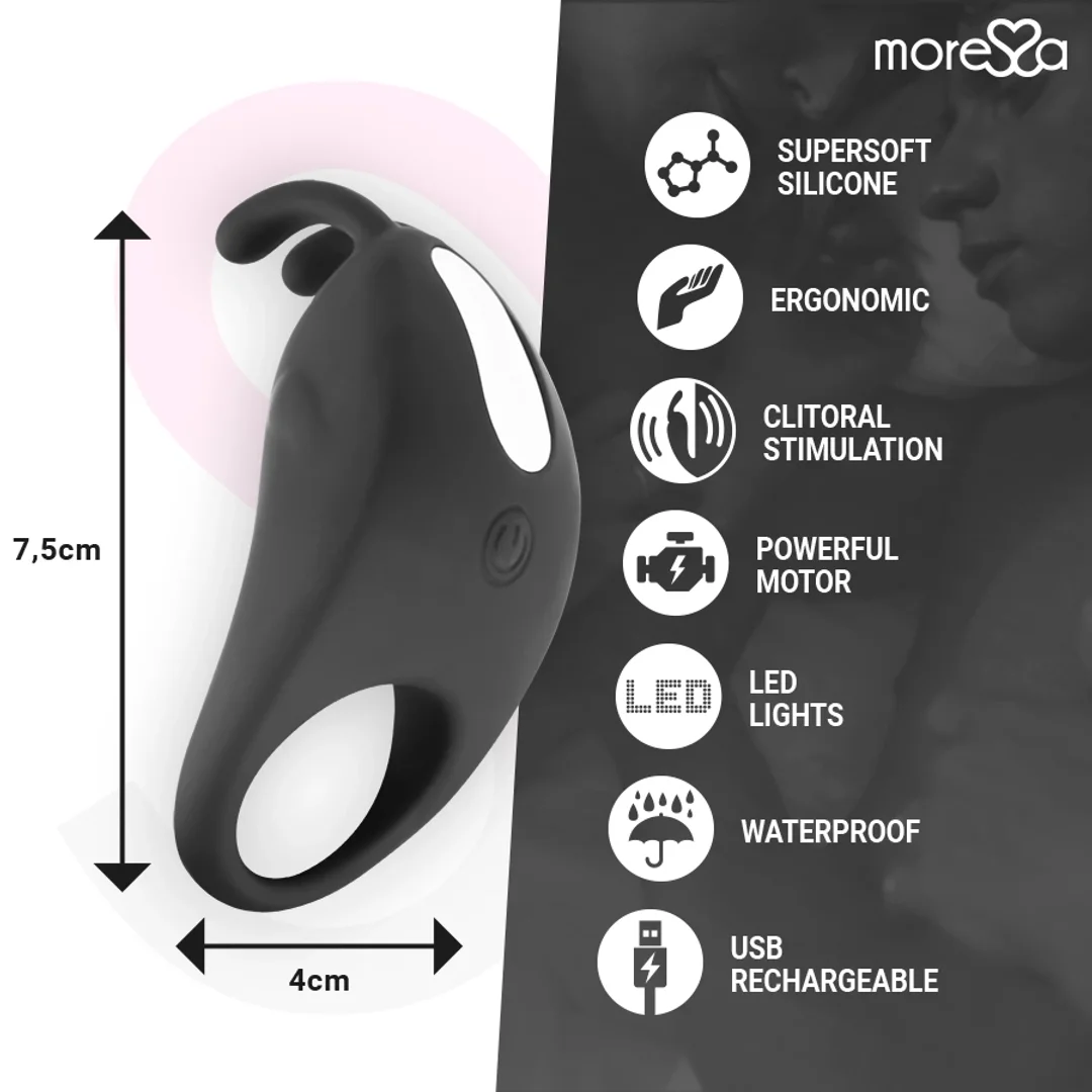 Moressa Brad Pierścień Silikonowy Premium Czarny USB 7 Trybow — zdjęcie 8