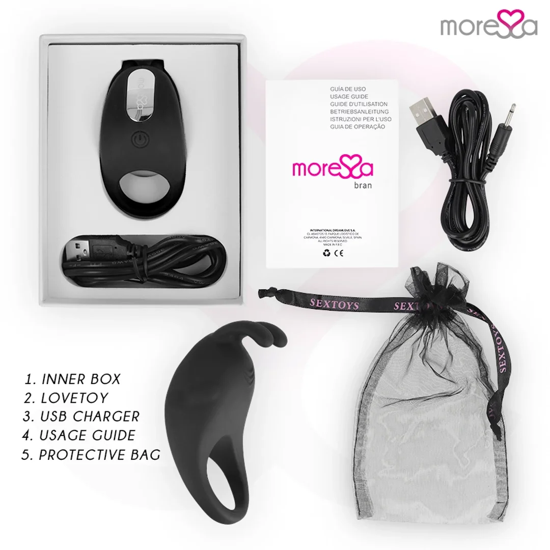 Moressa Brad Pierścień Silikonowy Premium Czarny USB 7 Trybow — zdjęcie 10