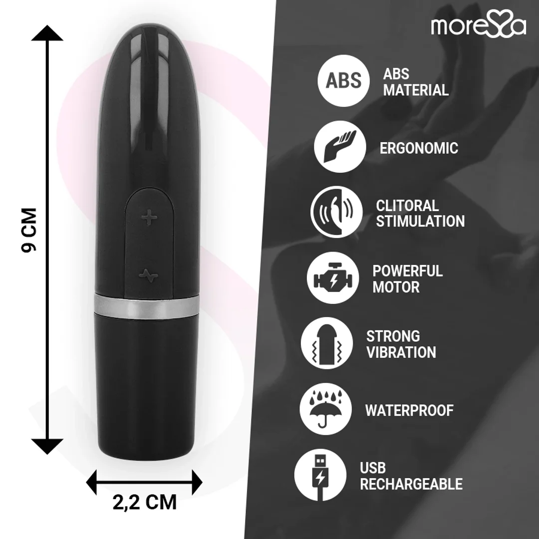 Moressa Ivy kompaktowy stymulator podrożny czarny, silikon medyczny — zdjęcie 7