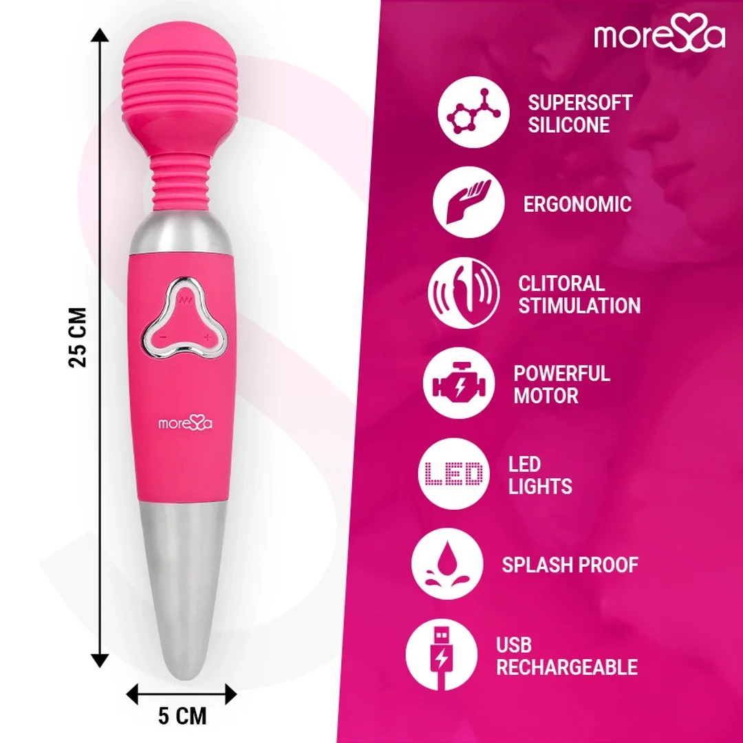 Moressa Odilon Premium - Masażer silikonowy USB, 7 trybow, 25 cm — zdjęcie 7