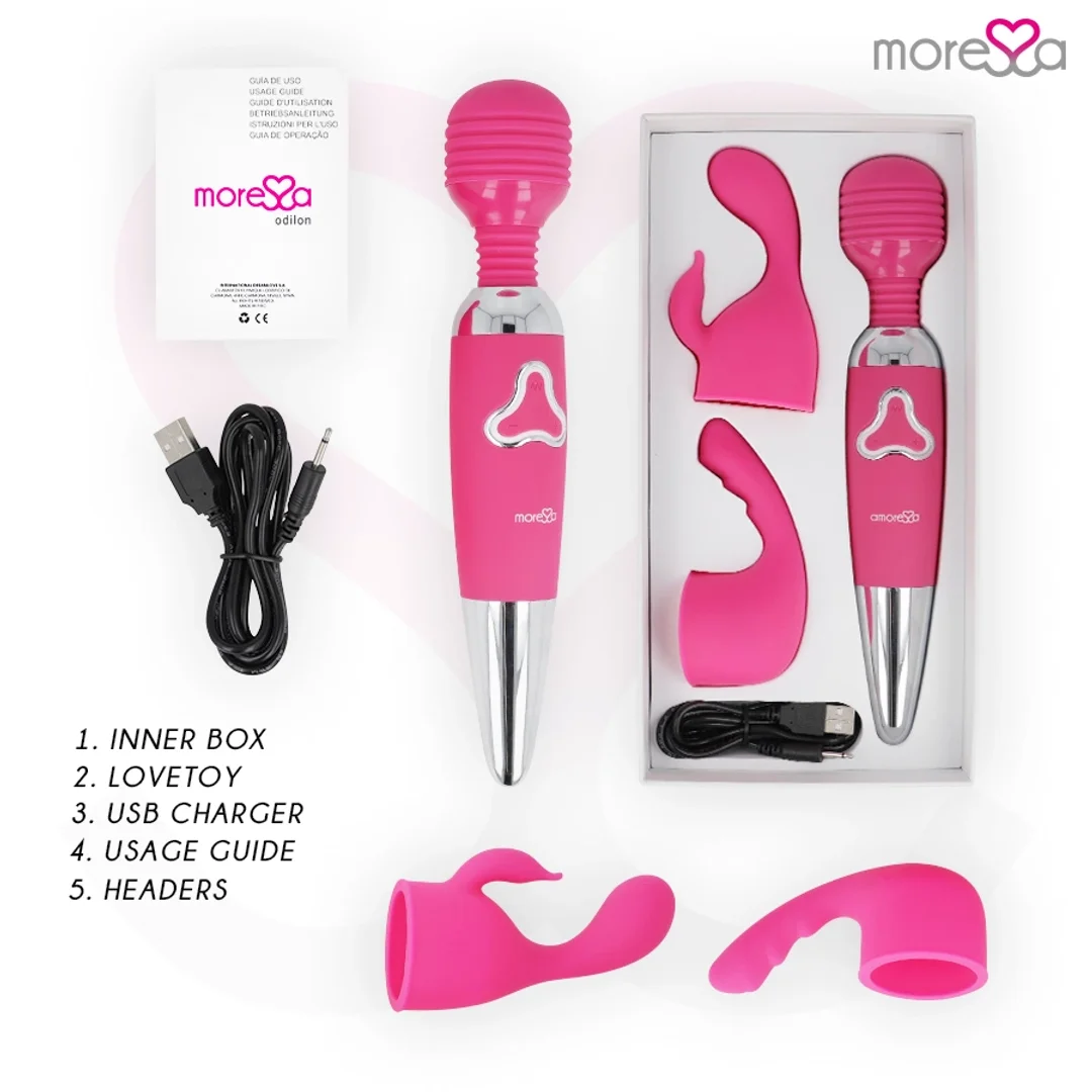 Moressa Odilon Premium - Masażer silikonowy USB, 7 trybow, 25 cm — zdjęcie 9