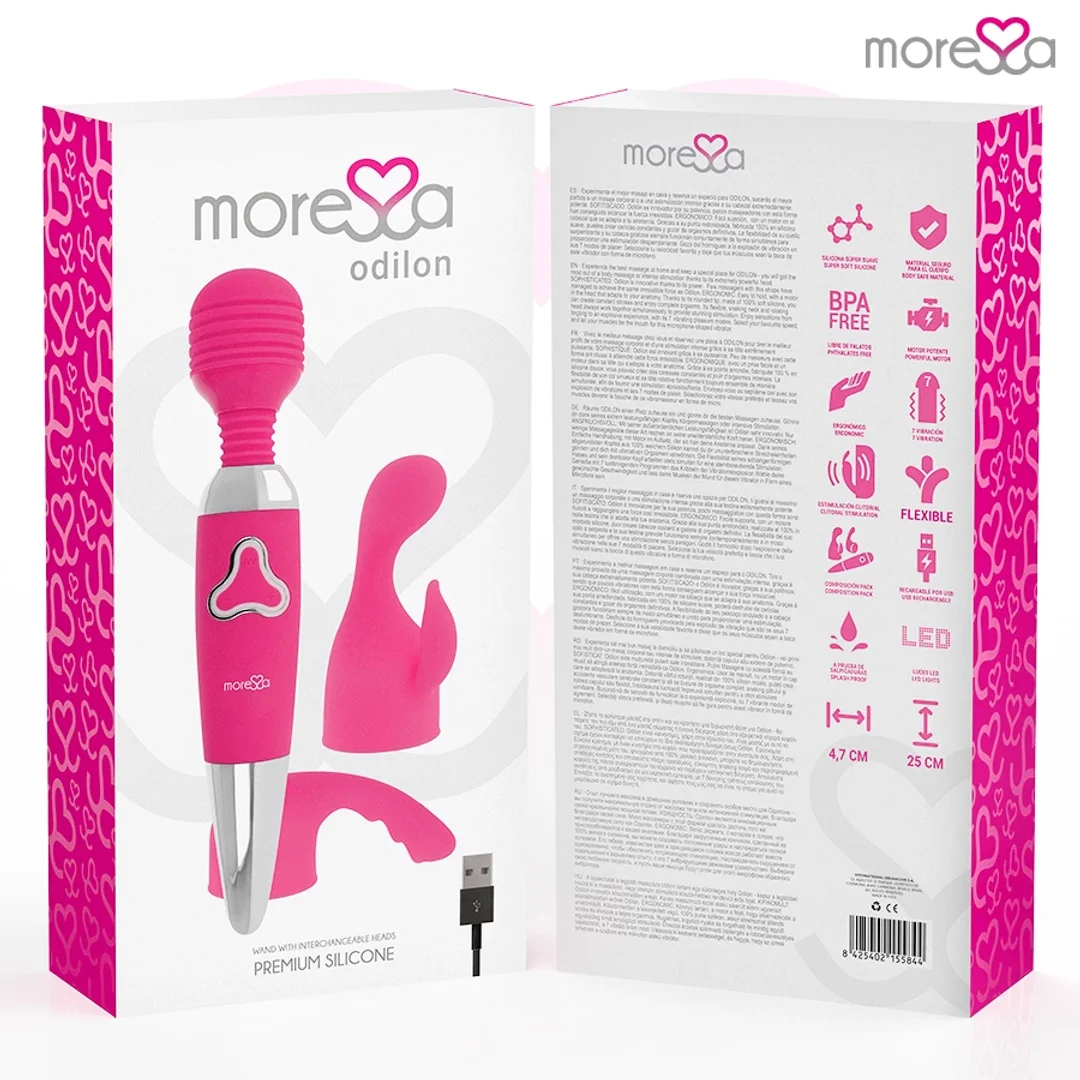 Moressa Odilon Premium - Masażer silikonowy USB, 7 trybow, 25 cm — zdjęcie 10