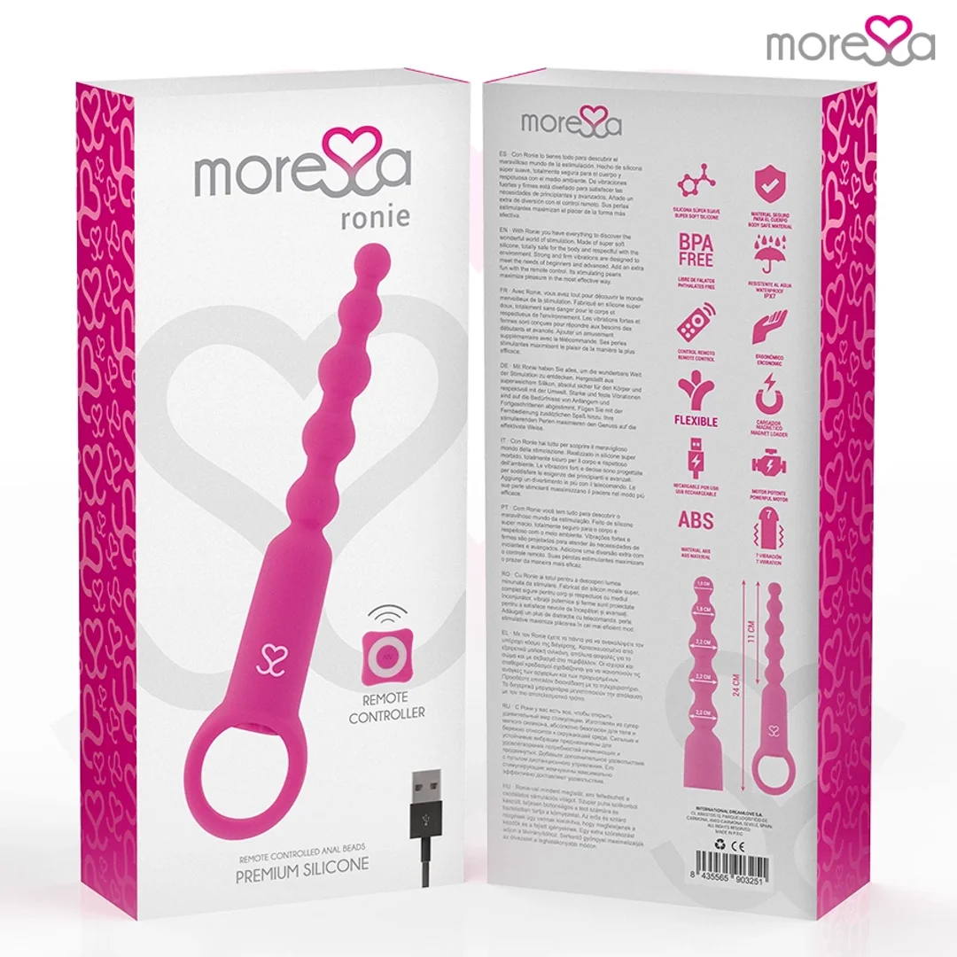 Moressa Ronie Beads Rożowy - Model z Pilotem, 7 Trybow, Silikon Medyczny — zdjęcie 10
