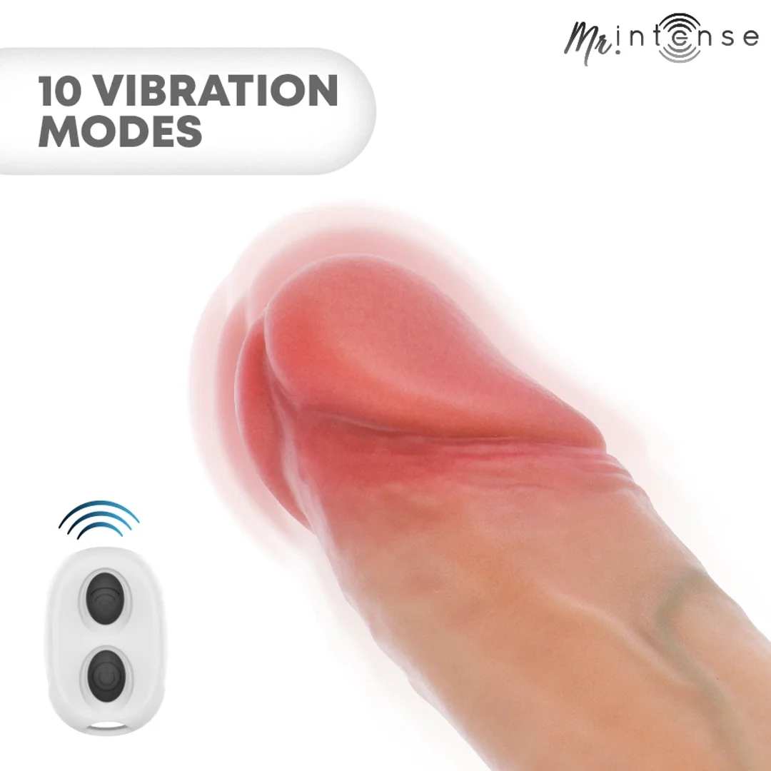 MR INTENSE Arnold L - wibrująca nakładka intymna z pilotem 16 cm silikon — zdjęcie 2