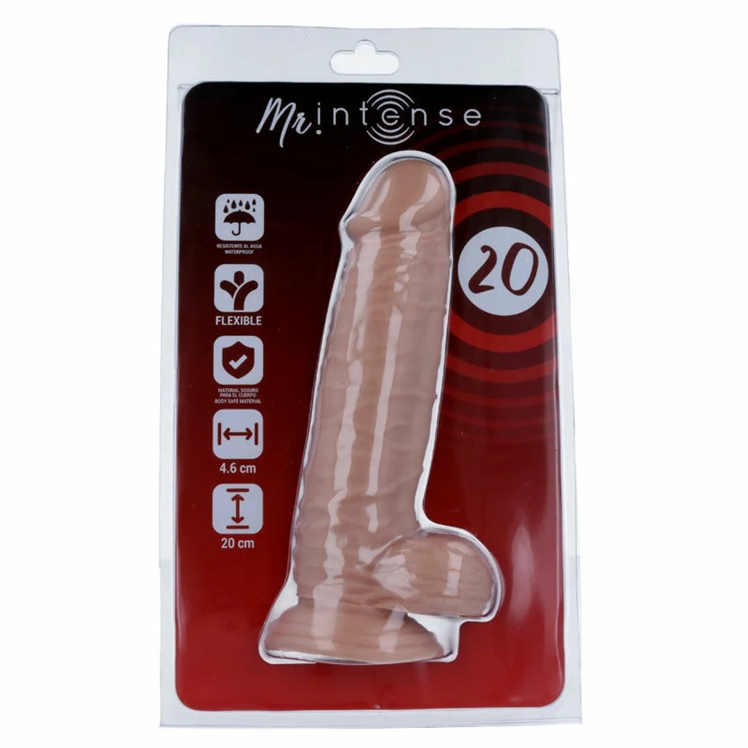 Mr Intense Model 20 - anatomiczny model z przyssawką 20x4,6 cm, naturalny — zdjęcie 4