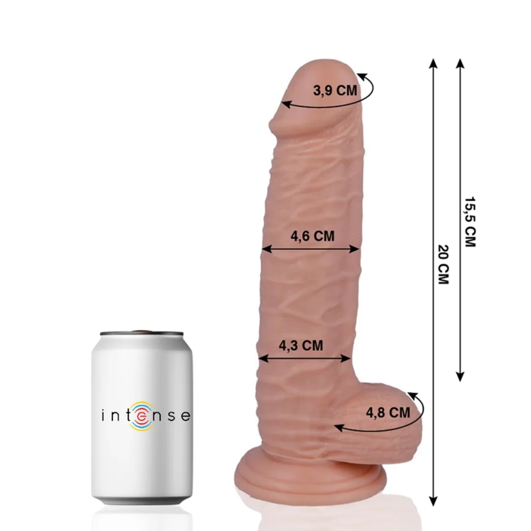 Mr Intense Model 20 - anatomiczny model z przyssawką 20x4,6 cm, naturalny — zdjęcie 6