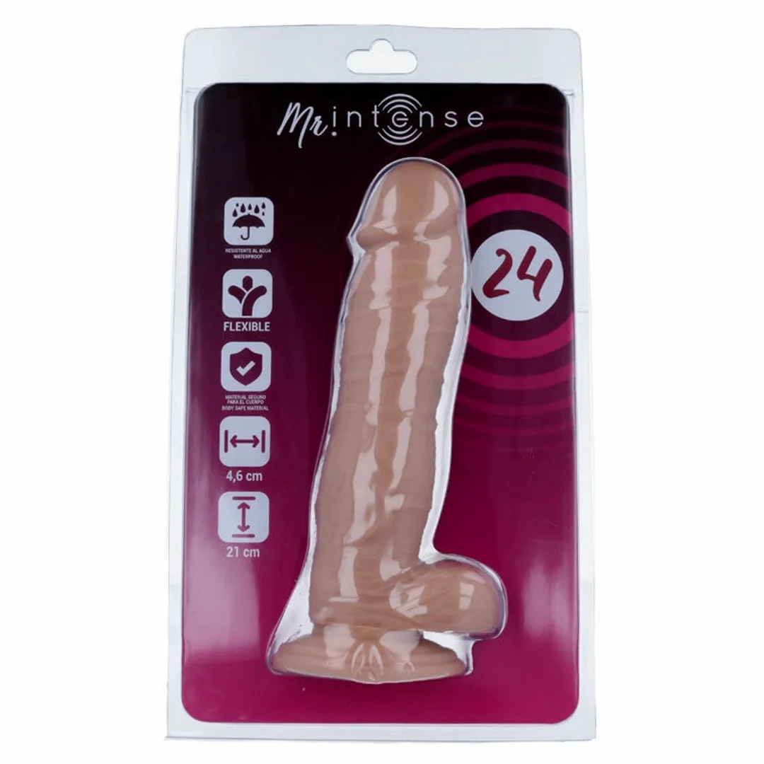 MR INTENSE Model 24 - Akcesorium anatomiczne 21 cm z przyssawką, naturalny kolor — zdjęcie 4