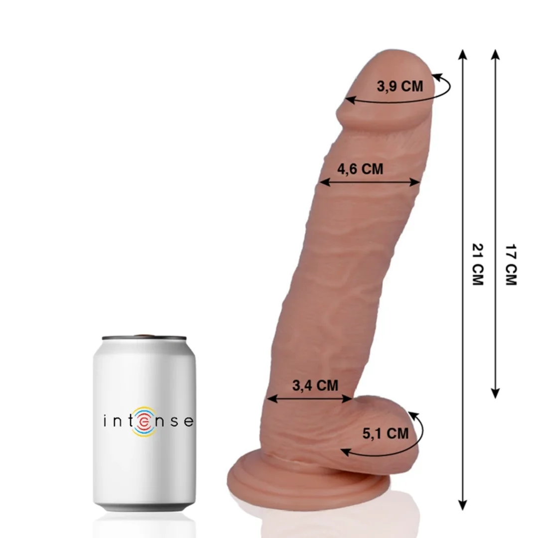 MR INTENSE Model 24 - Akcesorium anatomiczne 21 cm z przyssawką, naturalny kolor — zdjęcie 6