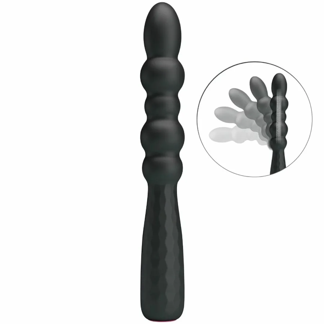 MR PLAY wibrujący korek analny elastyczny 12 trybow czarny USB — zdjęcie 7