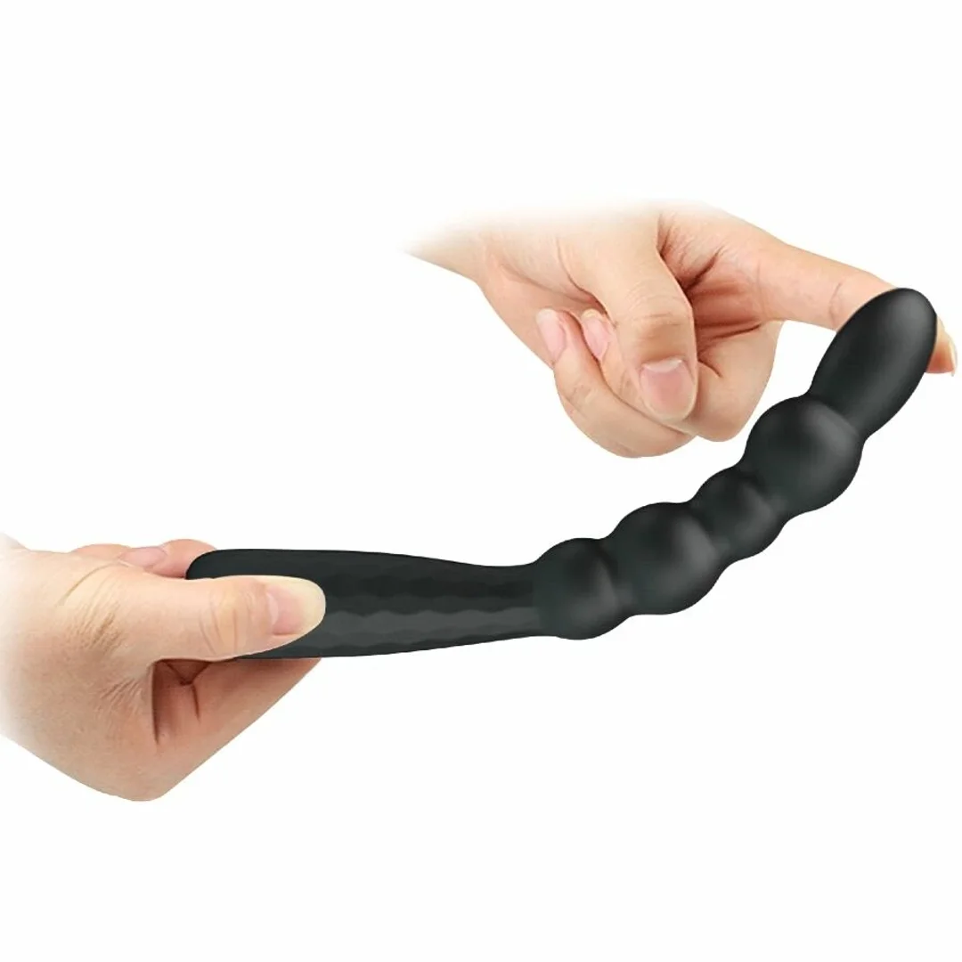 MR PLAY wibrujący korek analny elastyczny 12 trybow czarny USB — zdjęcie 9