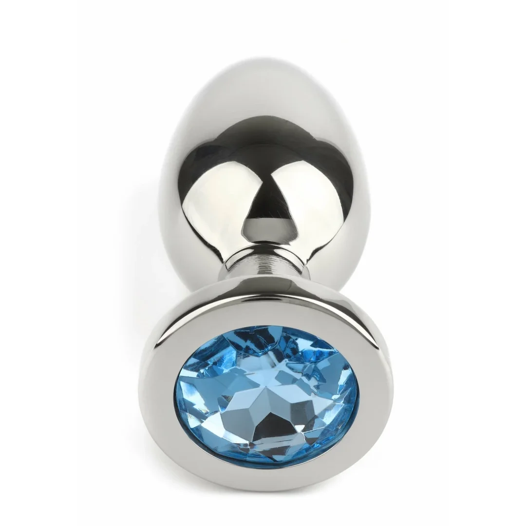 Mr. Steel Jeweled Plug Large - stalowy model z ozdobnym kryształem — zdjęcie 4
