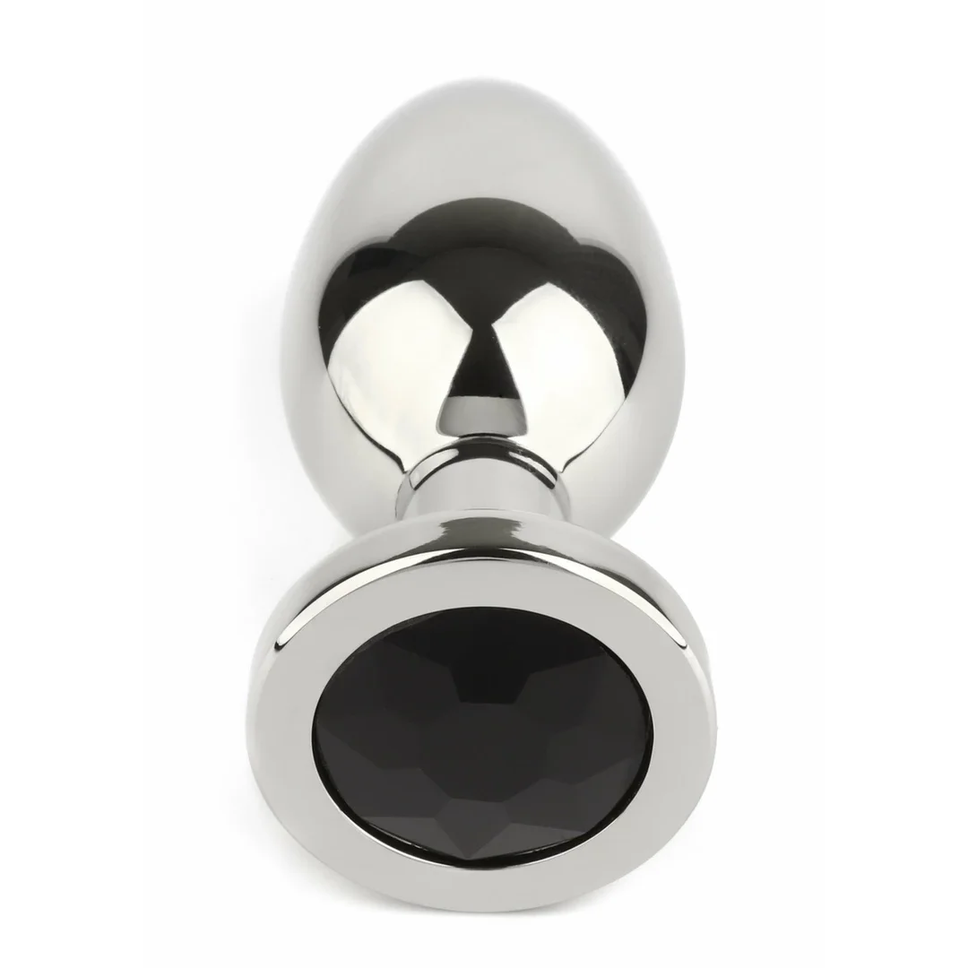 Mr. Steel Jeweled Plug Large stalowy z kryształem dekoracyjnym — zdjęcie 3