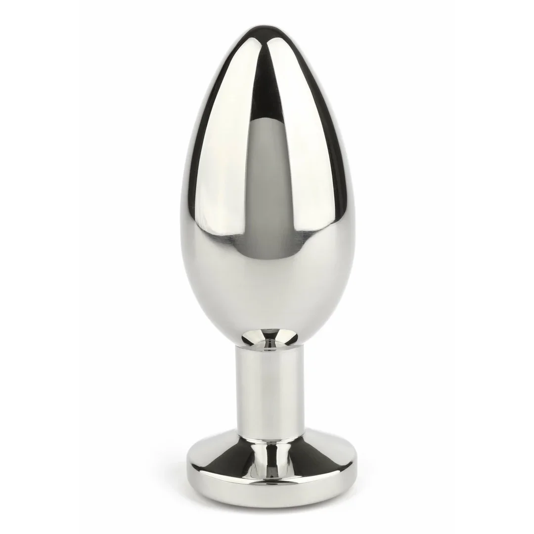 Mr. Steel Jeweled Plug Large stalowy z kryształem dekoracyjnym — zdjęcie 3