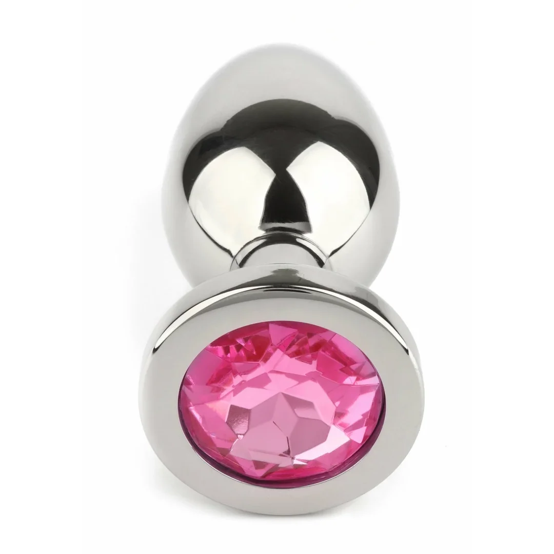Mr. Steel Jeweled Plug Large stalowy z kryształem dekoracyjnym — zdjęcie 4