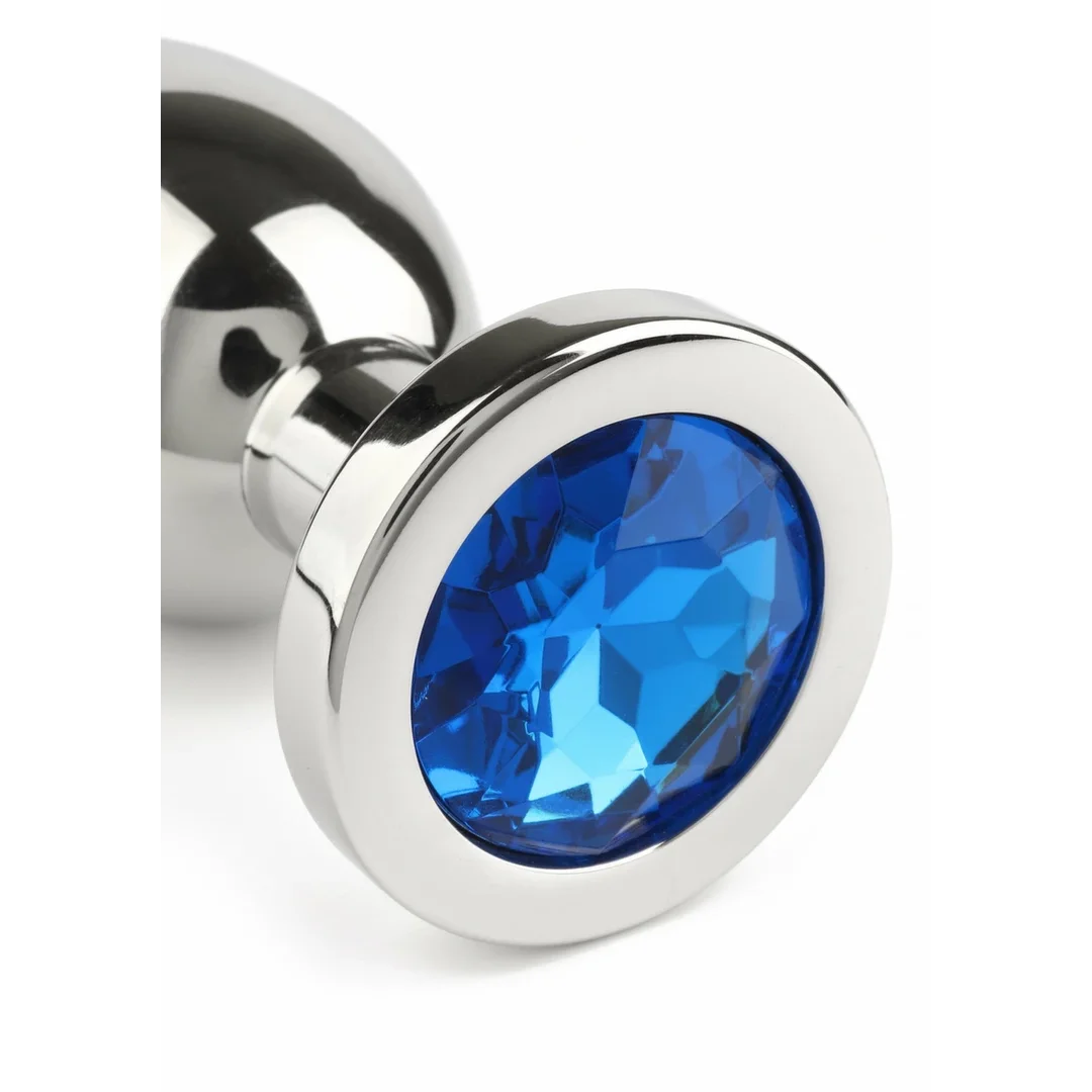 Mr. Steel Jeweled Plug Large stalowy z kryształkiem, rozmiar L — zdjęcie 4