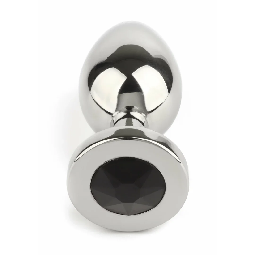 Mr. Steel Jeweled Plug Medium stalowy z kryształem dekoracyjnym — zdjęcie 3