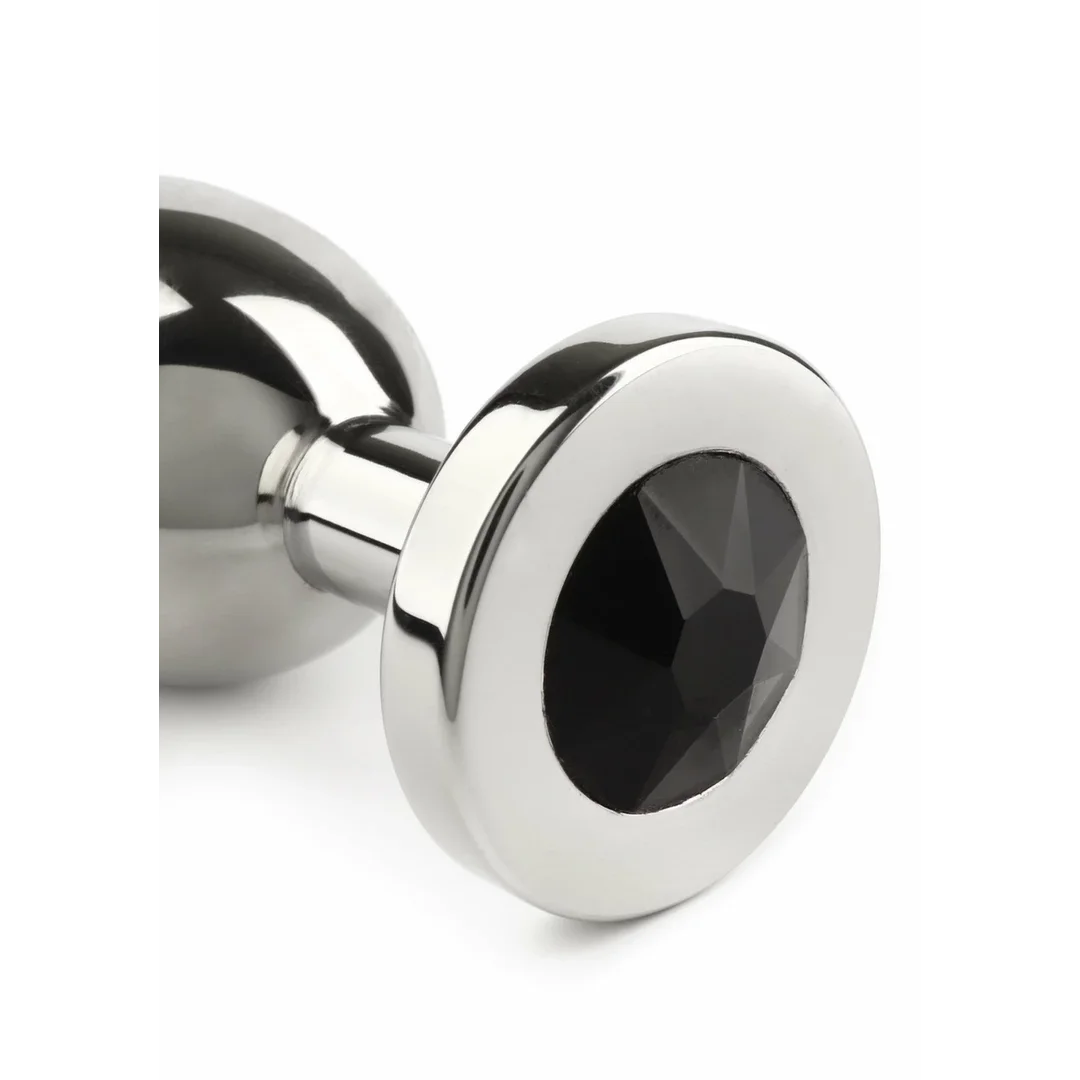 Mr. Steel Jeweled Plug Medium stalowy z kryształem dekoracyjnym — zdjęcie 4