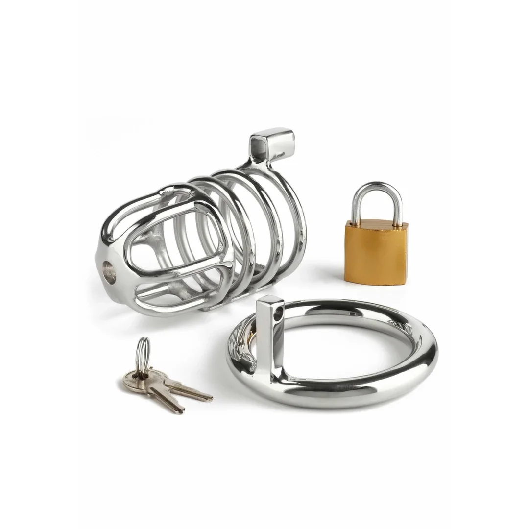 Mr. Steel Master Chastity Cock Cage stalowy system blokujący Srebrny — zdjęcie 6