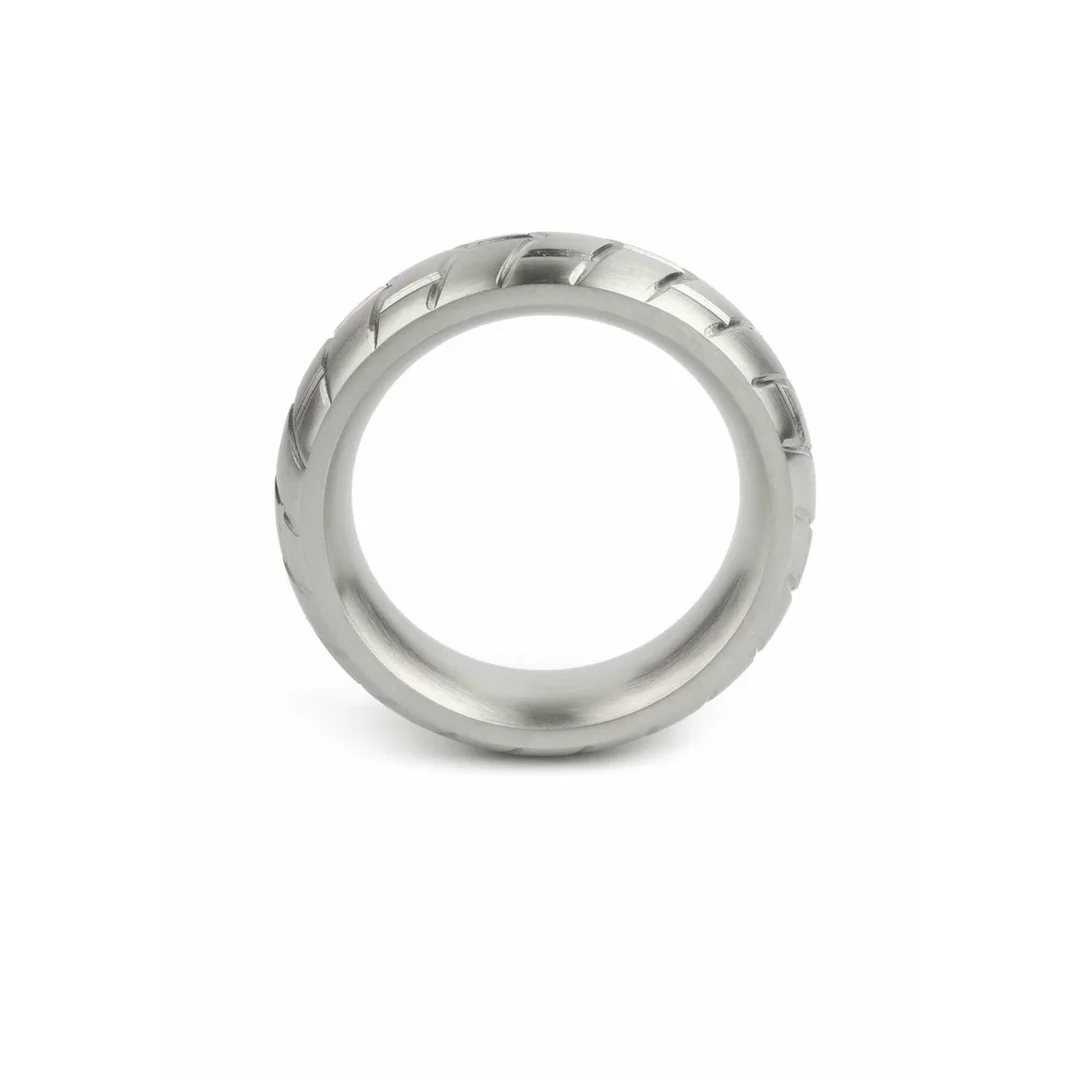 Mr. Steel MeGa Tire C-Ring Satin 45mm stalowy pierścień anatomiczny — zdjęcie 4