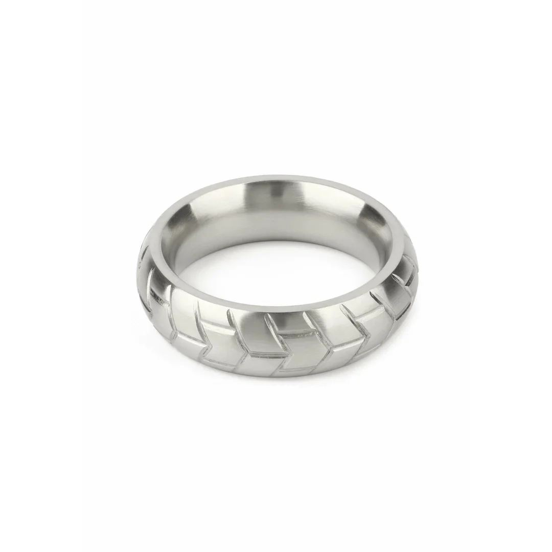 Mr. Steel MeGa Tire C-Ring Satin 45mm stalowy pierścień anatomiczny — zdjęcie 5