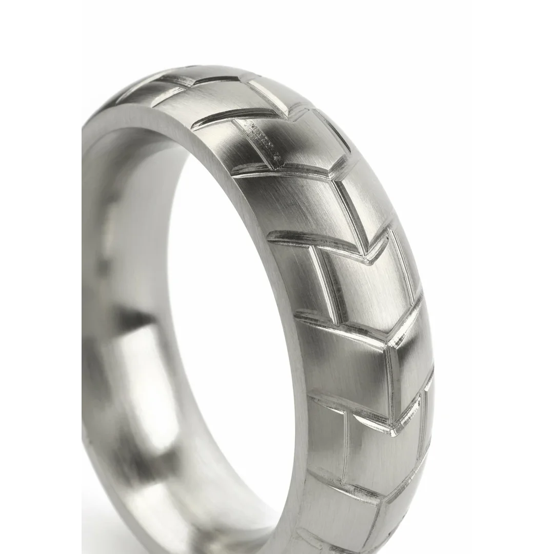 Mr. Steel MeGa Tire C-Ring Satin 45mm stalowy pierścień anatomiczny — zdjęcie 6