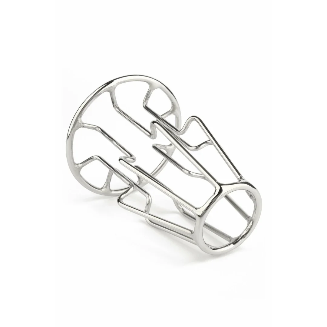Mr. Steel Trapezoid Plug Medium stalowy, geometryczny, średni rozmiar — zdjęcie 4