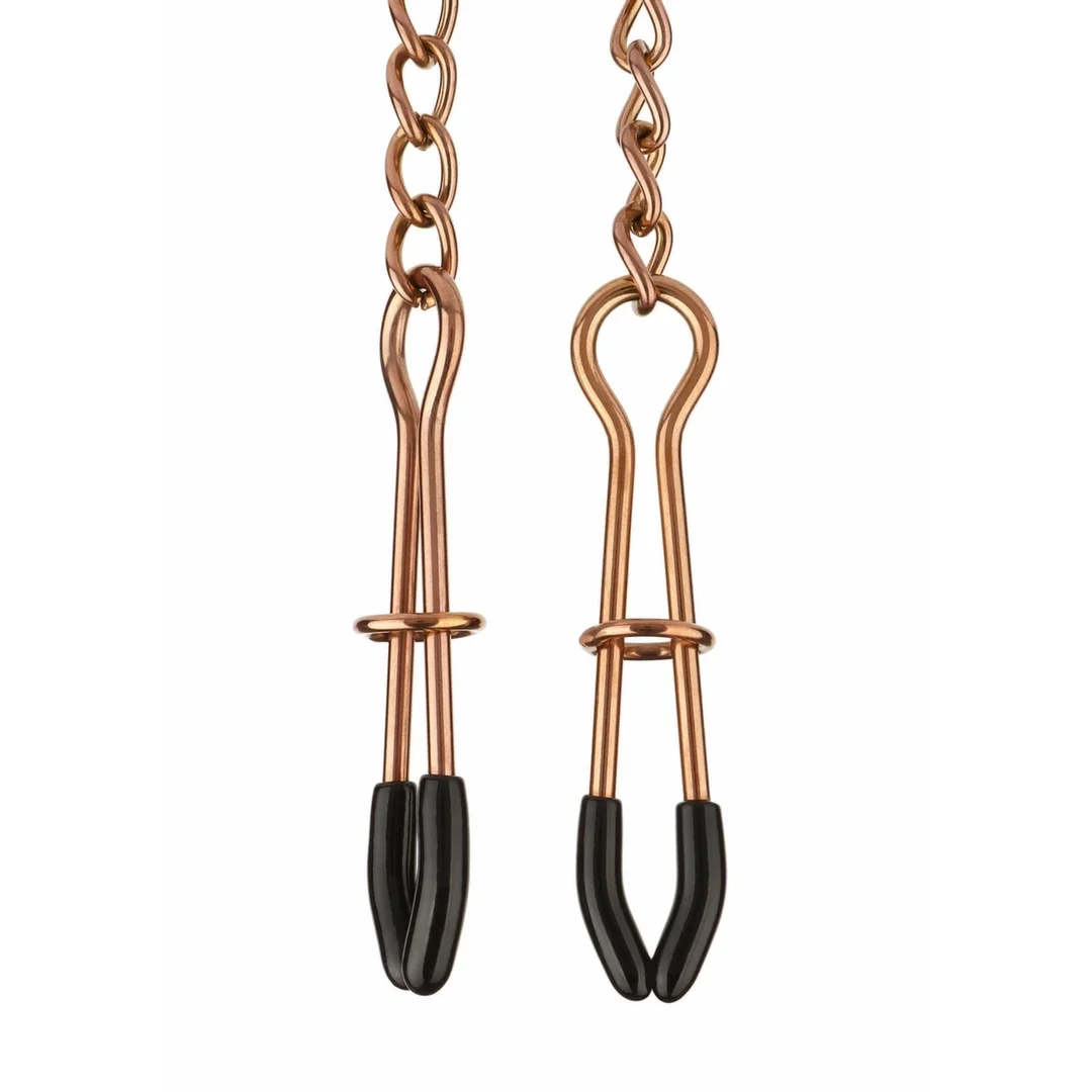 Mr. Steel Tweezer Nipple Clamps Gold - złote klamry z regulacją nacisku — zdjęcie 5