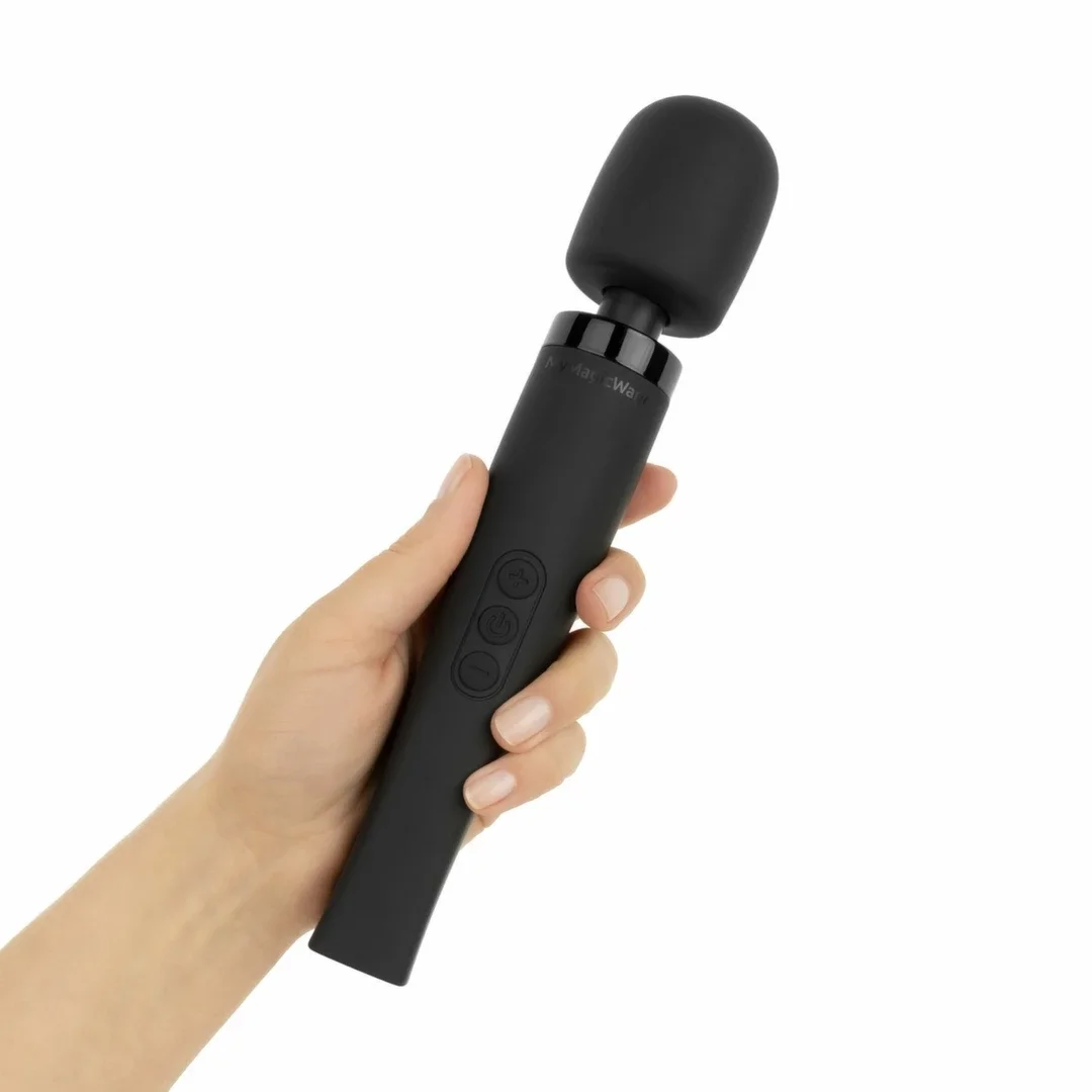 MyMagicWand Wand Vibrator Medium Black - wielofunkcyjny masażer IPX5 — zdjęcie 2