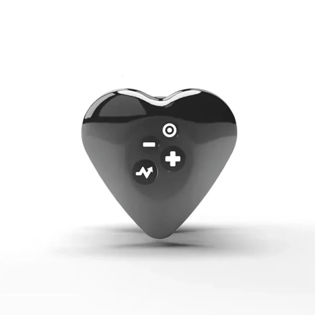 Mystim Hearts Desire Serce-Roża Layon e-stim czarny silikon 6,7 cm — zdjęcie 3