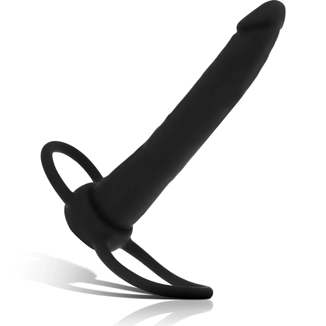 MYTHOLOGY COBI-ONYX silikonowy pas intymny z pierścieniami, czarny 13 cm — zdjęcie 6
