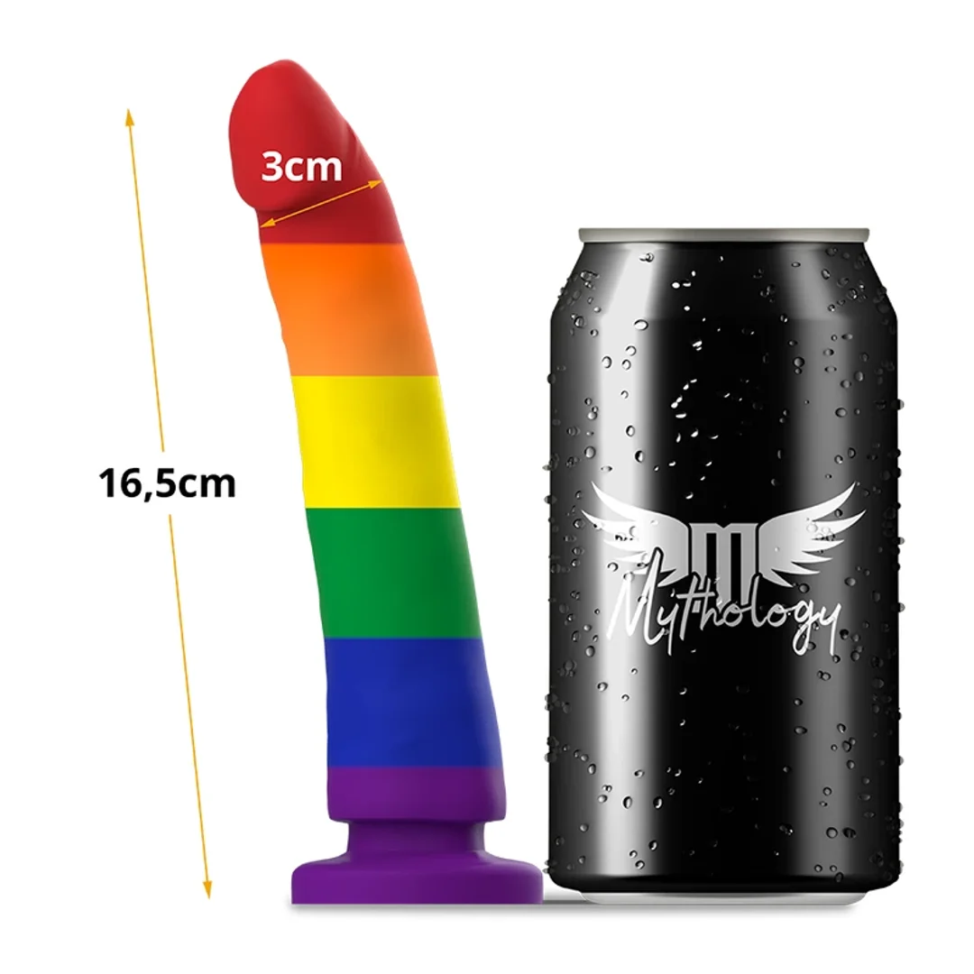 MYTHOLOGY Devon Pride M - silikonowa maszyna intymna z przyssawką, 16,5 cm — zdjęcie 3